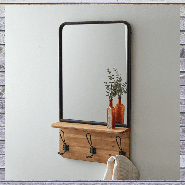 SoHo Industrial Wall Mirror Elegant Modern Wooden Wall Mirror Home