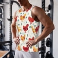 thumbnail image 5 of Fuzoiu Colorful Flower Chickens Print Men's Workout Tank Tops,Sleeveless Gym Shirt Quick Dry,Fitness Bodybuilding T-Shirt,Muscle Athletic Workout Tee-, 5 of 7