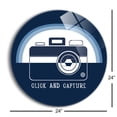 thumbnail image 3 of Click And Capture Blue Camera Rainbow 24 inch Glass Round Wall Hanging Sign, 3 of 4