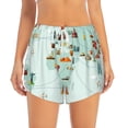 thumbnail image 2 of Picia World Travel Map Pattern Women's 2 in 1 Athletic Running Shorts High Waisted Workout Casual Gym Sweat Shorts with Comfy Liner Zipper Pockets-X-Large, 2 of 9