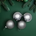thumbnail image 3 of Northlight Shiny and Matte Christmas Glass Ball Ornaments - 4" (100mm) - Silver - 4ct, 3 of 9