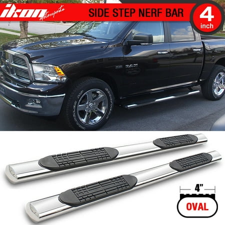 3500 2500 Lund Running Board Ikon Motorsports Running Boards for 09-17 Ram 1500 2500 3500 Crew 4In Stainless Steel ()