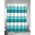 thumbnail image 5 of Fsddascl Aqua Teal White Striped Shower Curtain Set - 36" x 78" Washable Bathtub Curtain with 12 Hooks, Farmhouse Stripes Waterproof Fabric Stall Shower Curtains for Bathroom/Bathtub Décor, 5 of 6