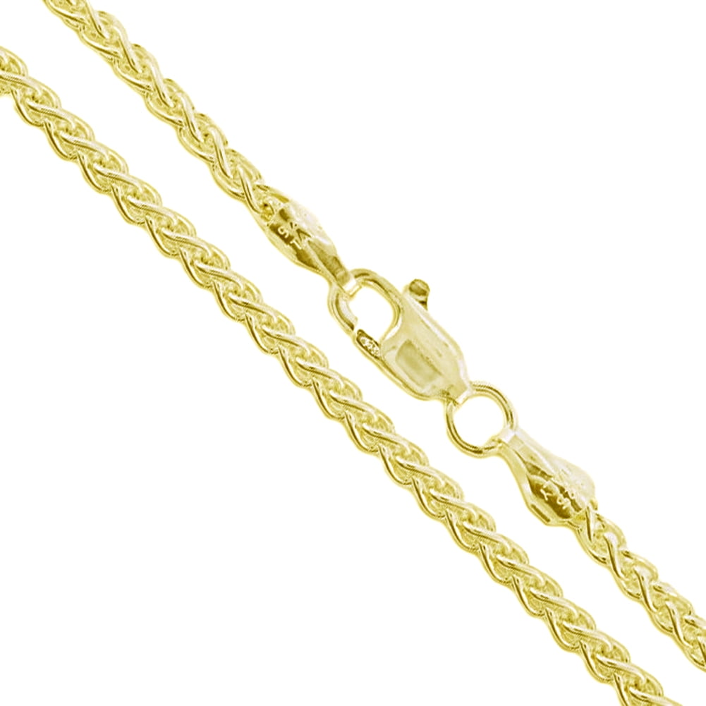 1.5MM 24" Italy 14k yellow gold layer on 925 Sterling Silver Classic Rope Chain 