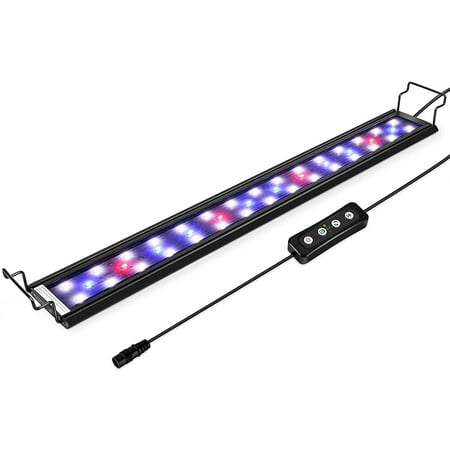 Hygger Aquarium Light for 18-24 Inch Fish Tank Freshwater Planted, 14W Full Spectrum LED Fish Tank Light with Adjustable Brackets, White Blue Red LEDs, Timer Brightness Adjustable