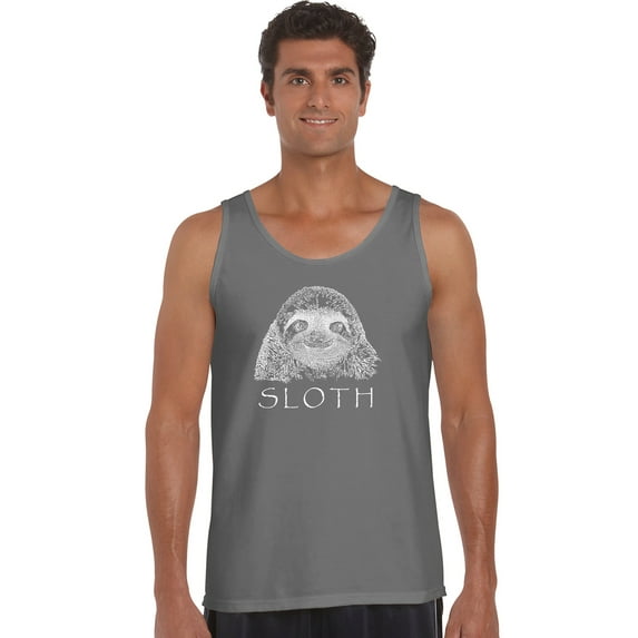 LA Pop Art Men's Word Art Tank Top - Sloth