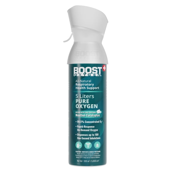 Boost Oxygen Portable Canned Oxygen, Extra Strength Menthol-Eucalyptus, 5L