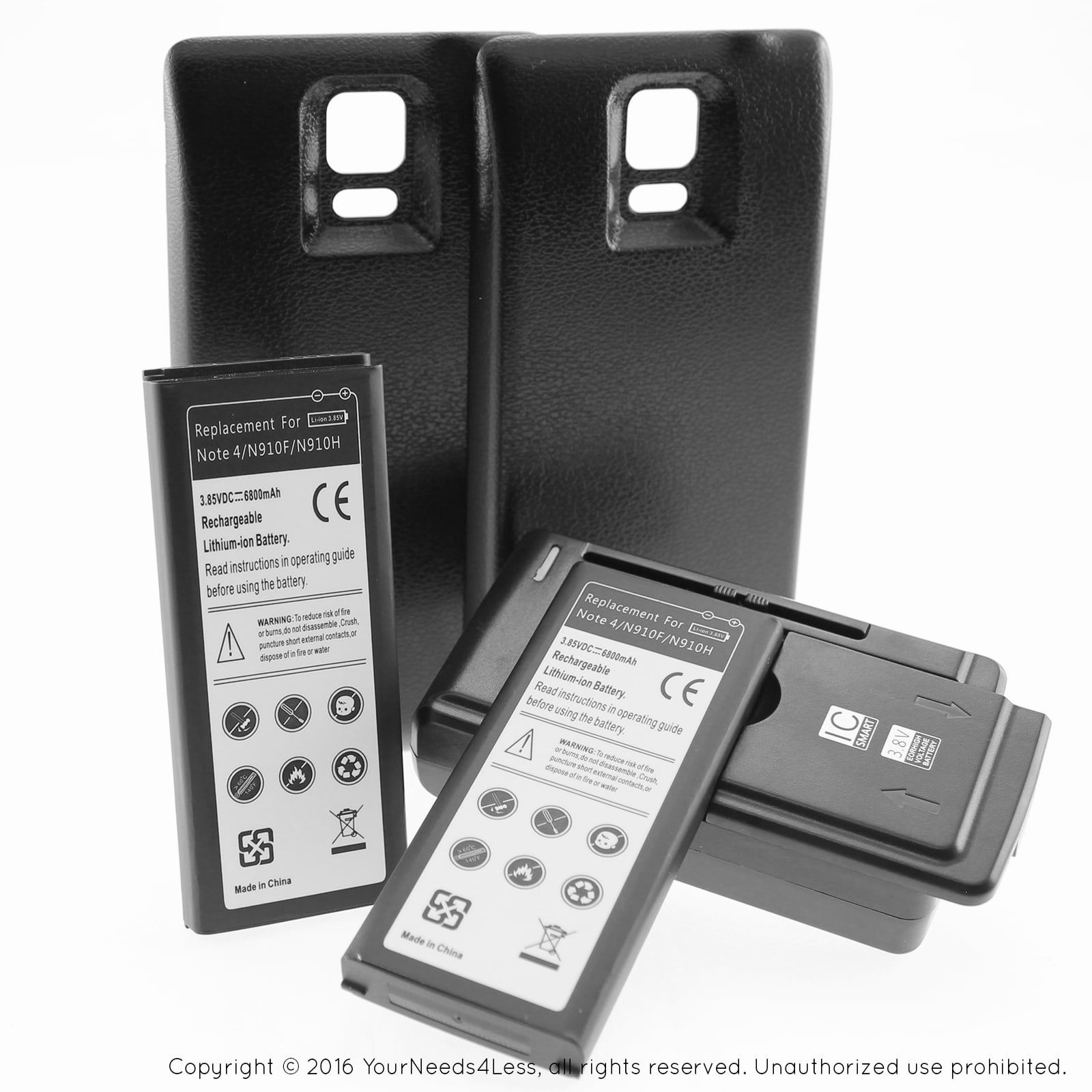 YN4L® 2 X 6800mAh Extended Battery for Samsung Galaxy Note 4; N910