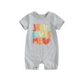 thumbnail image 2 of Yunliwuli Baby Girls Boys Romper Colorful Letter Heart Print Round Neck Short Sleeve Jumpsuits Summer Casual Bodysuits Clothes, 2 of 10