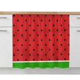 thumbnail image 2 of Watermelon Cabinet Curtain 28"Wx35"L, Dustproof Under Sink Skirt with Self Adhesive Tape, Black Polka Dots Green Summer Fruits Cabinet Curtain Cover for Bathroom Vanity, Kitchen Sink, Laundry Room, 2 of 9