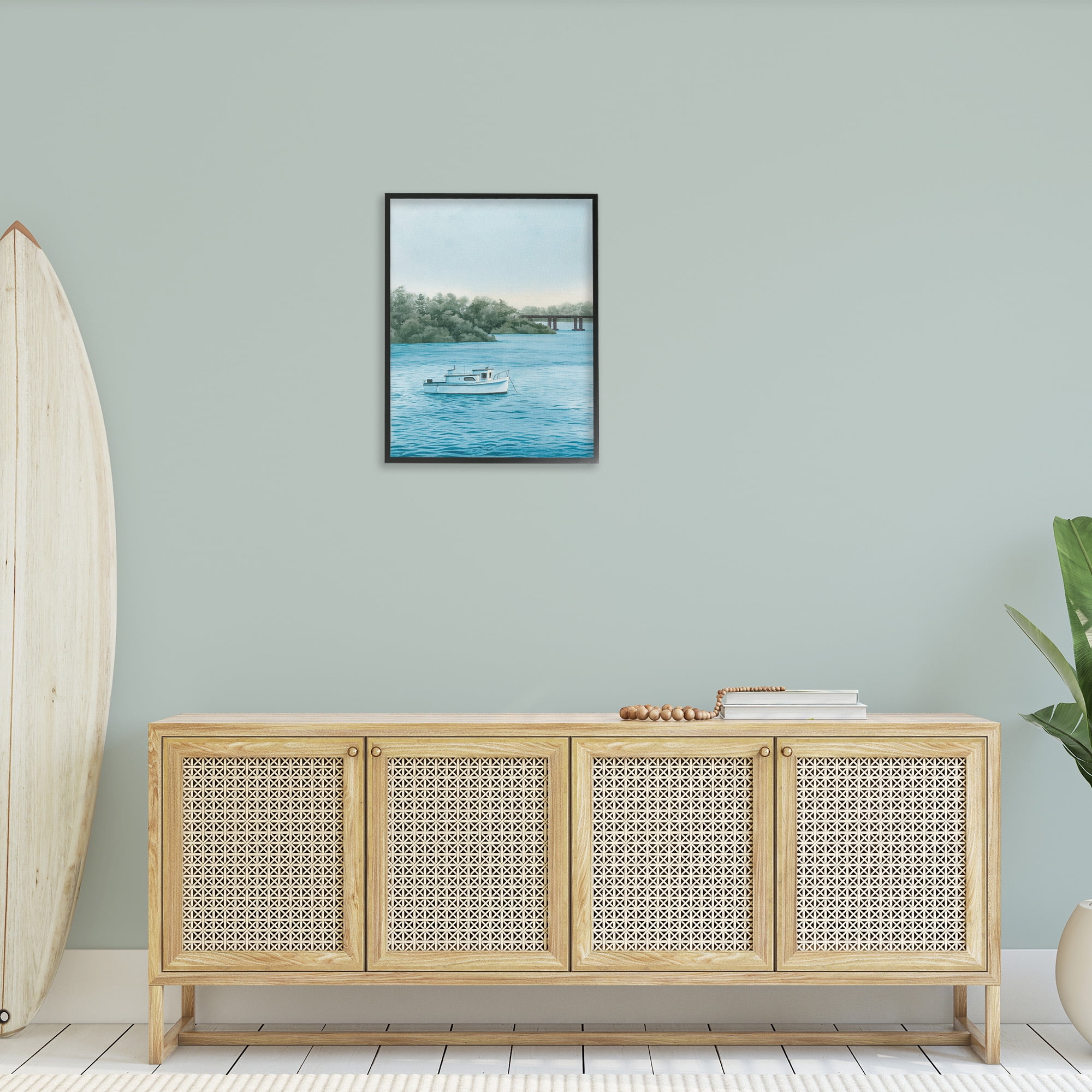 Stupell Industries Traditional Boating Seascape Transportation Photography Black Framed Art Print Wall Art, 24 x 30