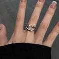 thumbnail image 3 of YIEMEEN Opening Adjustable Ring Alloy Smile Ring Fashion Jewelry Female Wedding Party, 3 of 8