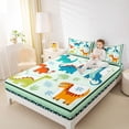 thumbnail image 4 of Homewish Teens Dinosaur Animal Full Size Sheets, Funny Jungle Wildlife Bed Sheets, Cartoon Flower Leaf Sheet Sets, Lightweight Room Decor, 4 Pieces, 4 of 7