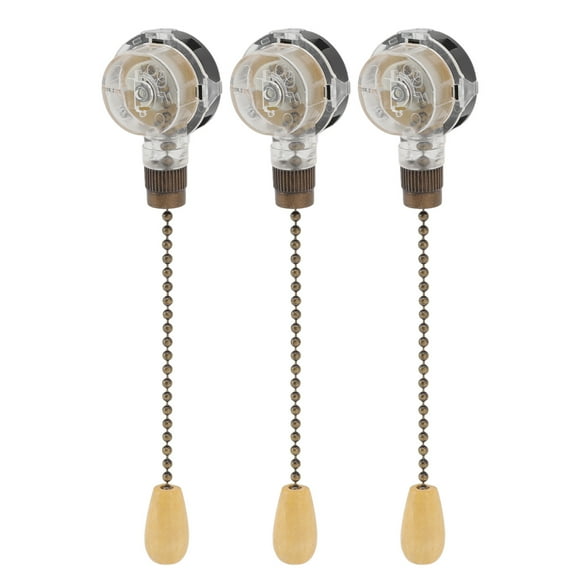 3Pcs Ceiling Fan Lamp Switch Rustproof Replacement Ceiling Light Pull Chain Switch 250V 125V Bronze
