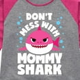 thumbnail image 3 of Baby Shark - Don't Mess With Mama Shark - Toddler And Youth Girls Raglan Graphic T-Shirt, 3 of 5