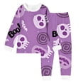 thumbnail image 3 of BOOMNY Halloween Girls 2 Peice Pajamas Sets Hallowmas Pumpkin Ghost Graphic Long Sleeve Sleepwear Tops Pants Pjs Set for Kids Cozy Loungewear Homewear, 3 of 3