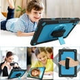 thumbnail image 6 of Kebiory for TCL TABMAX 10.4 Inch Tablet Case,Shockproof 360 Rotating Stand Hand&Shoulder Strap Kids Friendly Case for Nokia T20/TCL Tab Pro 5G(Model: 9198S)/VASTKING KingPad M10 Tablet(Black+Blue), 6 of 6
