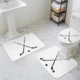 thumbnail image 2 of Ice Hockey Bathroom Rugs Set Winter Sports White Background Non Slip Absorbent Soft Bath Mats 3 Piece Set with Bathroom Rug, U-Shaped Floor Mat, Toilet Seat Cover Large Size, 2 of 9