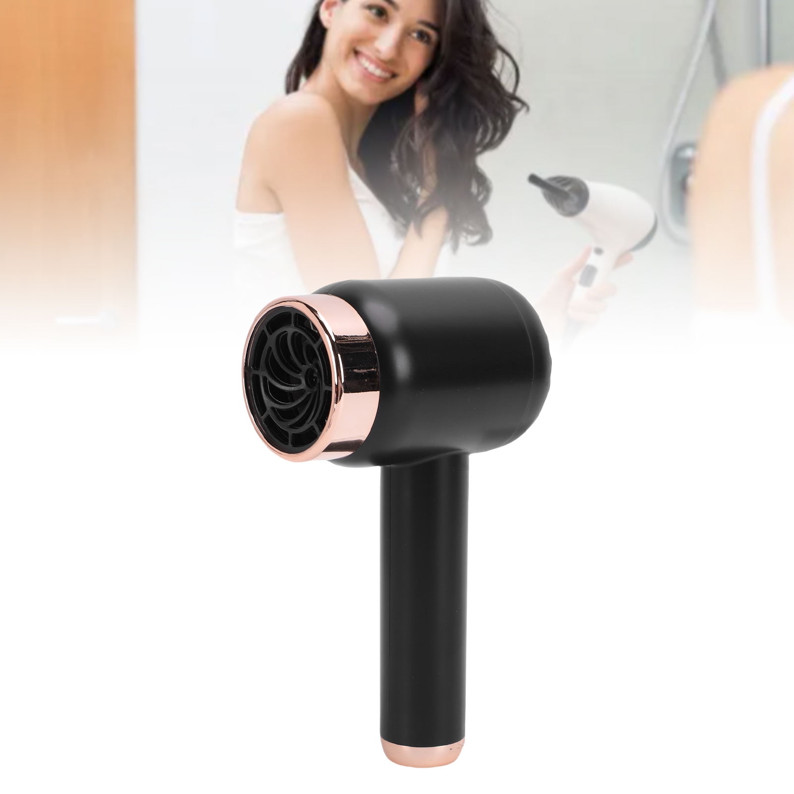 Cordless Hair Dryer, 1500mAh Ionic Blow Dryer Lightweight Fast Drying Hairdryer with Cold Hot Wind Settings for Women Men Home Dorms Outdoors