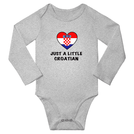 

Just a Little Croatian Baby Long Sleeve Romper (Gray 18 Months)