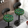 thumbnail image 2 of Renewold Bar Stool Covers 12"-14" Christmas Tree String Lights Round Bar Stool Seat Cushion Stretch Washable Bathroom Vanity Seat Stool Covers, 2 Pack, 2 of 5
