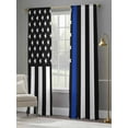thumbnail image 5 of Blue American Flag Sheer Curtains 84 Inch Length 2 Panels Set, Semi Transparent Voile Rod Pocket Curtains for Living Dining Room Bedroom Drapes Black White Striped US Flag Stars, 5 of 6