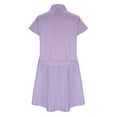 thumbnail image 4 of Fartey Oversized Patchwork Mini Dresses for Women Summer Button Down V Neck Dress Loose Short Sleeve Lapel Collar Sundress Fashion Solid Color Sundresses Purple XL, 4 of 8