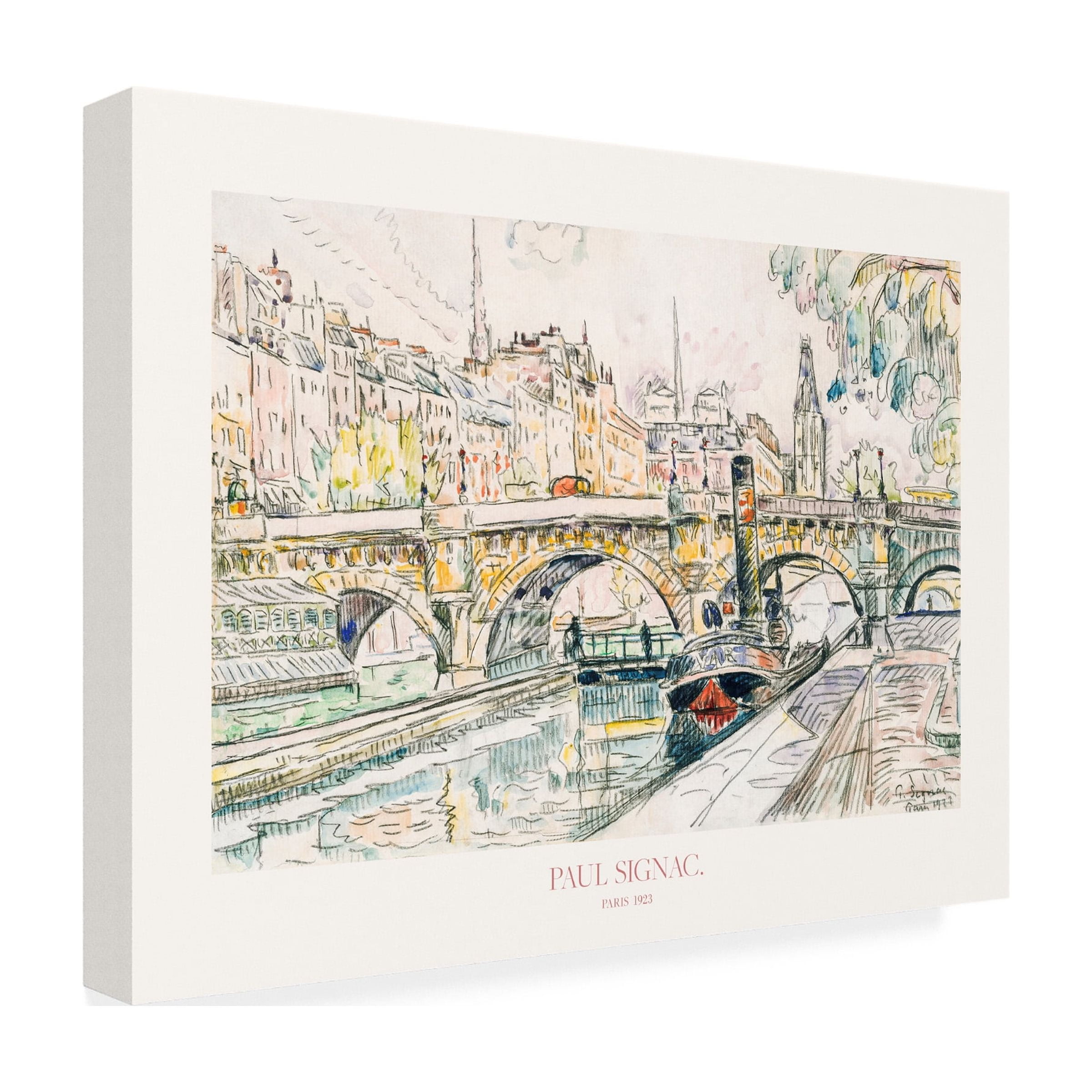 Pictufy 'Tugboat At The Pont Neuf, Paris 1923 Poster' Canvas Art