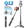 thumbnail image 2 of Q12 Perche à Selfie Bluetooth pour Téléphone Portable Trépied Support de Diffusion en Direct Multifonctionnel Rose, 2 of 4