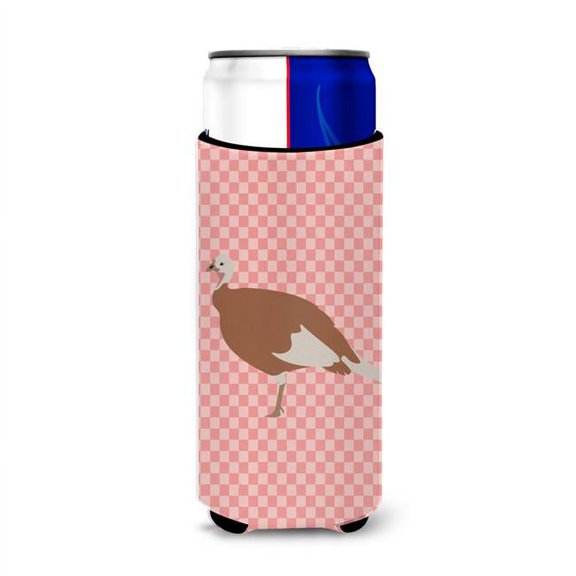 Jersey Buff Turkey Hen Pink Check Michelob Ultra Hugger for Slim Cans