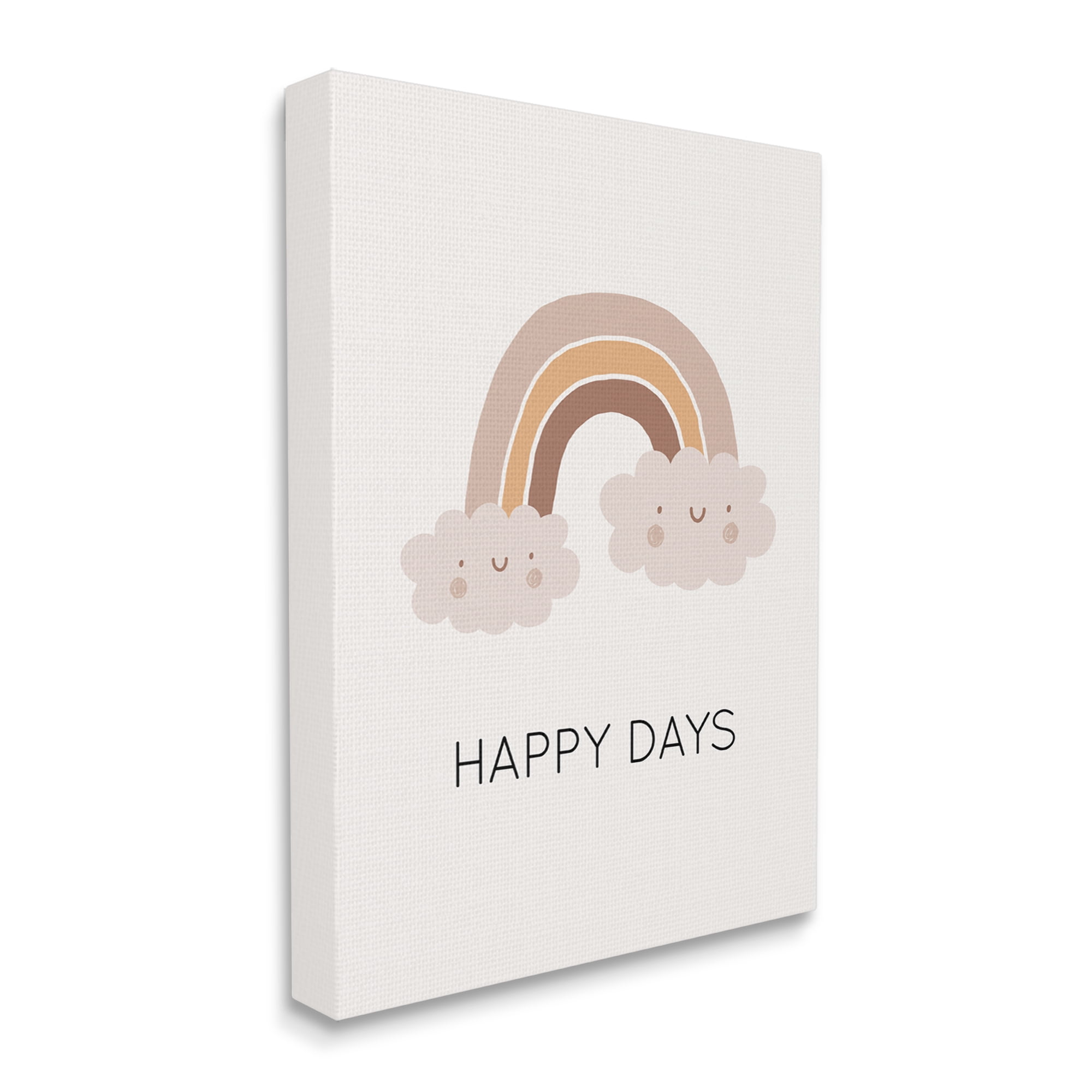 Stupell Industries Happy Days Rainbow Nature Painting Gallery Wrapped Canvas Print Wall Art, 16 x 20