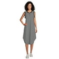 thumbnail image 2 of Time and Tru Women's Sleeveless Curve Hem Henley Midi Dress, 2 of 5