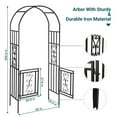 thumbnail image 3 of SCENDOR Heavy-Duty Arch with Gate, Iron Arbor Trellis Arbor Archway for Climbing Plants Roses Vines Support Rack, Outdoor Lawn Backyard Patio Wedding Party Ceremony Decoration, 3 of 7