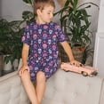 thumbnail image 4 of Fotbe leaf flower Skull colorful Pijama Estampada de 2 Piezas para Niños – Ropa de Dormir de Manga Corta Cómoda para Niños y Niñas, Camiseta y Shorts de Algodón-XX-Large, 4 of 6