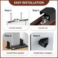 thumbnail image 5 of Heavy Duty Bypass Sliding Closet Door Track Hardware 48", 4 FT Aluminium Pocket Door Track Rail Set, Smoothly and Quietly, for 2 Door System,Black, 5 of 6