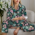 thumbnail image 6 of Uemuo Rose Flowers Pattern Womens Pajama Sets,PJ Set for Women,Pajamas for Women Logo,Long Sleeve Pajama Set for Women,Soft Long Sleeve Top With Pants-Small, 6 of 9