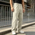 thumbnail image 4 of Men's Heavyweight Fleece Sweatpants Solid Color Thick Straight Leg Pants Loose Casual Breathable Sweatpants with Pockets, 4 of 7