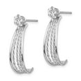 thumbnail image 2 of 14K White Gold Earring J-Hoop Women'S Cubic Zirconia CZ 21 mm 8, 2 of 3