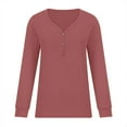 thumbnail image 4 of PNTUTB Long Sleeve Loose Shirt for Women Solid Color Fashion V Neck Causal Comfortable Tops, 4 of 6