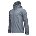 thumbnail image 1 of Chaqueta Soft Shell de piel de tiburón para exteriores para hombres y mujeres, chaqueta de montañismo táctica de camuflaje impermeable gruesa con forro polar para otoño e invierno, 1 of 7