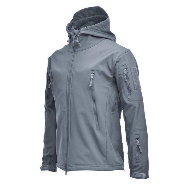 Chaqueta Soft Shell de piel de tiburón para exteriores para hombres y mujeres, chaqueta de montañismo táctica de camuflaje impermeable gruesa con forro polar para otoño e invierno