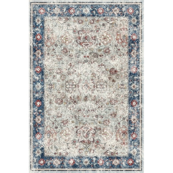 RONSHIN Area Rugs Washable Carpets 1150Gsm Velvet Pearl Velvet Washed Back Folding Simulation Printed Carpet Xm-Persian-Ban Nong Youqing Color tone 5*7ft