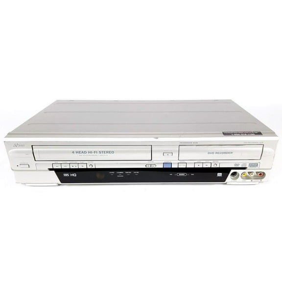 Funai WV20V6 DVD Recorder VCR Combo 1 Button Vhs to Dvd Dubbing with Remote & Cables