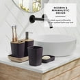 thumbnail image 5 of Clara Clark  Bamboo Bathroom Accessories Set with Shower Curtain Set, Toilet Brush, Trash Can & Soap Dispenser Complete Set + Bath Rugs - Purple, 5 of 5