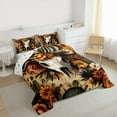 thumbnail image 3 of Manfei Country Floral Flowers Bedding Comforter Set,Rustic Bull Skull Twin Comforter Sets,Boho Exotic Style Bedding Set For Men Women,Breathable Home Decor Reversible,2 Pieces, 3 of 8
