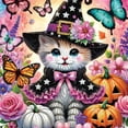thumbnail image 4 of 5D DIY Con Forma Especial Parcial Arte Gato Halloween 40x40cm, 4 of 7