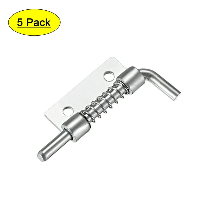 Unique Bargains 5 Pcs Carbon Steel Lock Bolt Spring Loaded Pin Latch 51mm Long (Right)