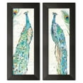 thumbnail image 2 of Gango Home Decor Contemporary Peacock Garden III & IV; Two 8x20in Art Prints in Black Frames, 2 of 6