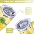 thumbnail image 5 of Lemon Tumbler with Handle and Straws 40 OZ Stainless Steel Travel Cup Birthday Present for Men Dad Son Husband Gifts for Him/Her Water Bottle, 5 of 7