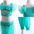 thumbnail image 4 of Rongking Girls Jasmine Costume Set Halloween Fancy-Dress Princess Outfit for 3-7T, 4 of 7